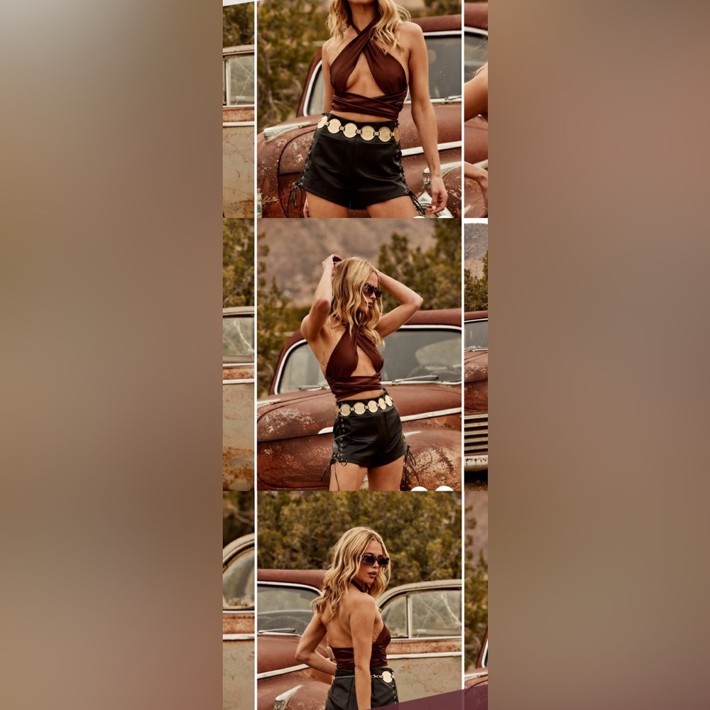 Raya Satin Halter Top (L) (NWT)